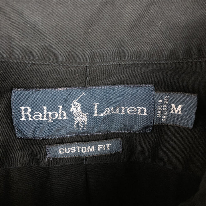 Ralph Lauren CUSTOM FIT long sleeve button down shirt, men's size M cotton black type Vintage Second Hand