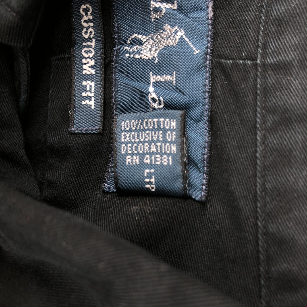 Ralph Lauren CUSTOM FIT long sleeve button down shirt, men's size M cotton black type Vintage Second Hand