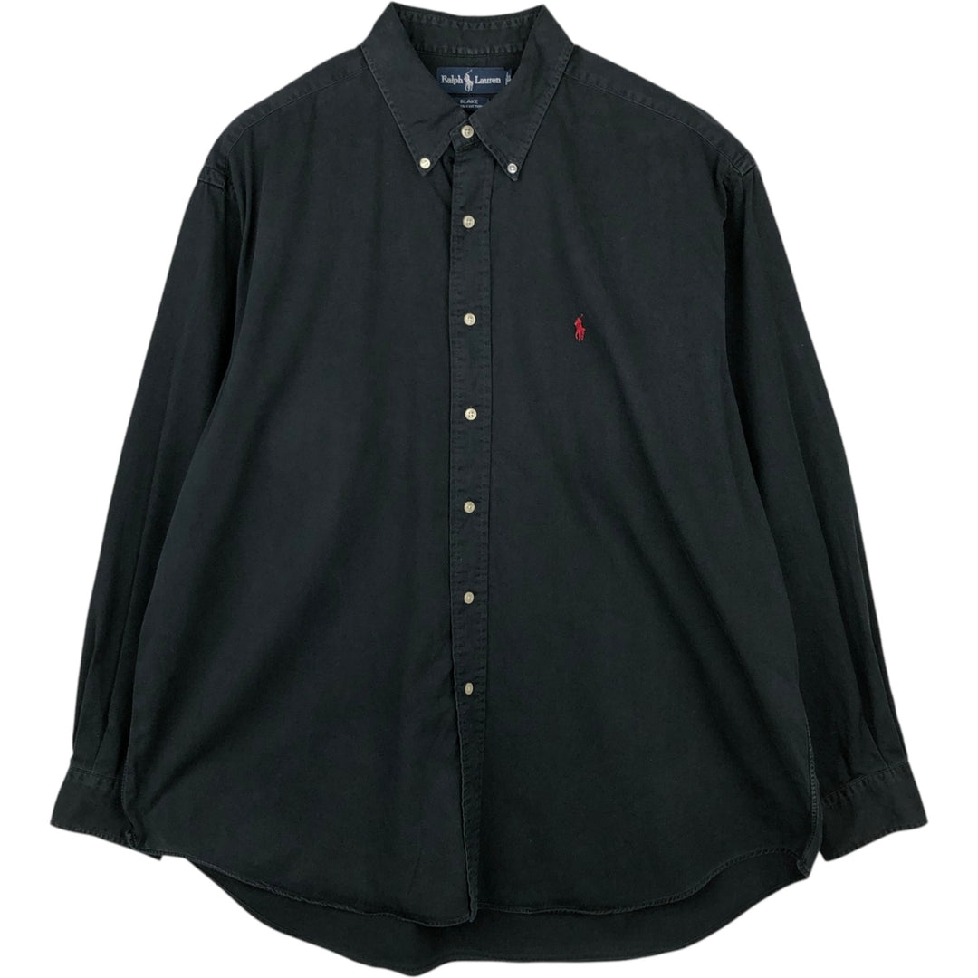 Ralph Lauren BLAKE long sleeve button down shirt, men's XL size cotton black type Vintage Second Hand