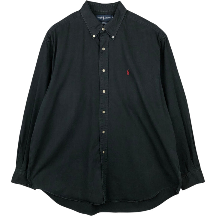 Ralph Lauren BLAKE long sleeve button down shirt, men's XL size cotton black type Vintage Second Hand