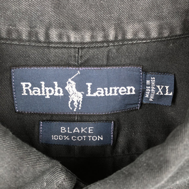 Ralph Lauren BLAKE long sleeve button down shirt, men's XL size cotton black type Vintage Second Hand
