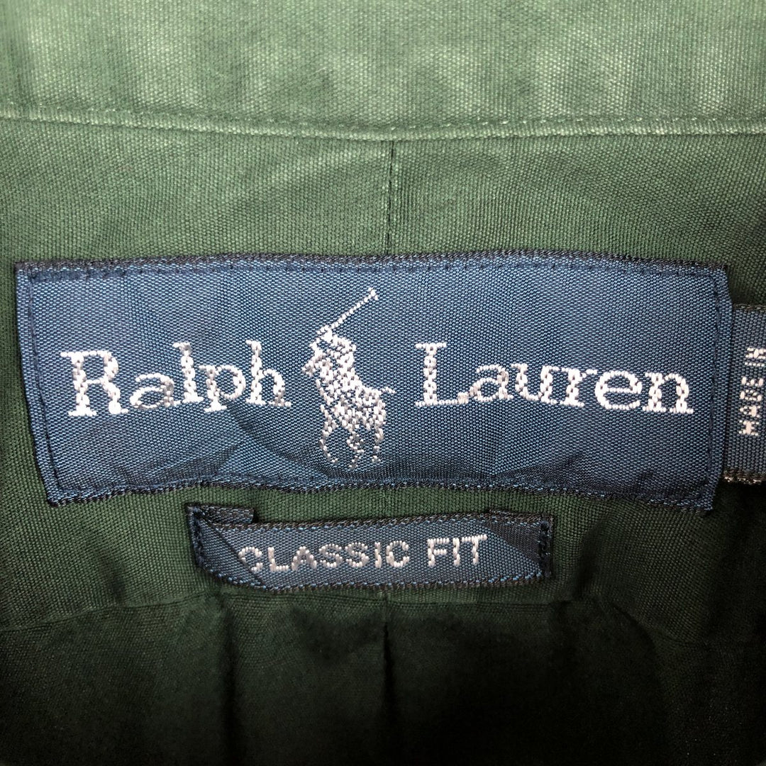 Ralph Lauren Classic Fit Long Sleeve Button Down Shirt Men's M cotton green type Vintage Second Hand
