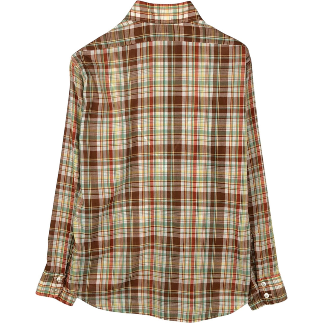 1970'S Levi's Check Pattern Long-Sleeve Western Shirt, Men's Size L (approx.) unclear brown type Vintage Second Hand