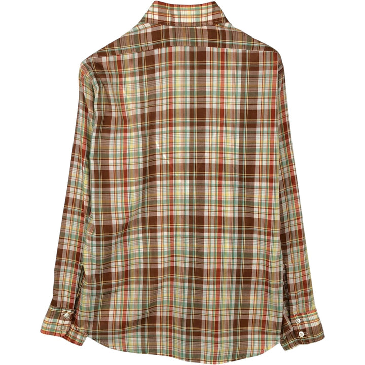 1970'S Levi's Check Pattern Long-Sleeve Western Shirt, Men's Size L (approx.) unclear brown type Vintage Second Hand