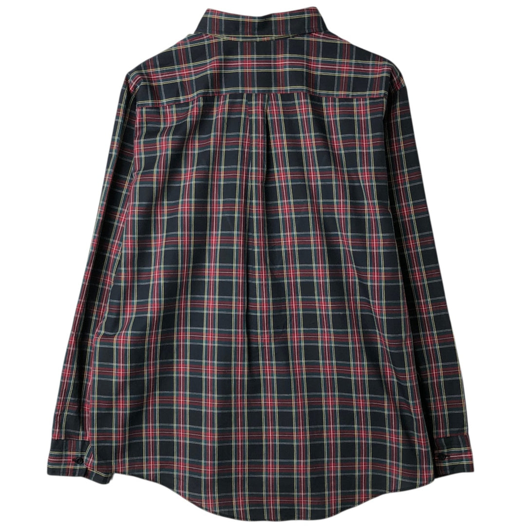 DeeCee Button-Down Long-Sleeve Check Shirt, Made in USA, Men's Size XL (approx.) unclear navy blue type Vintage Second Hand