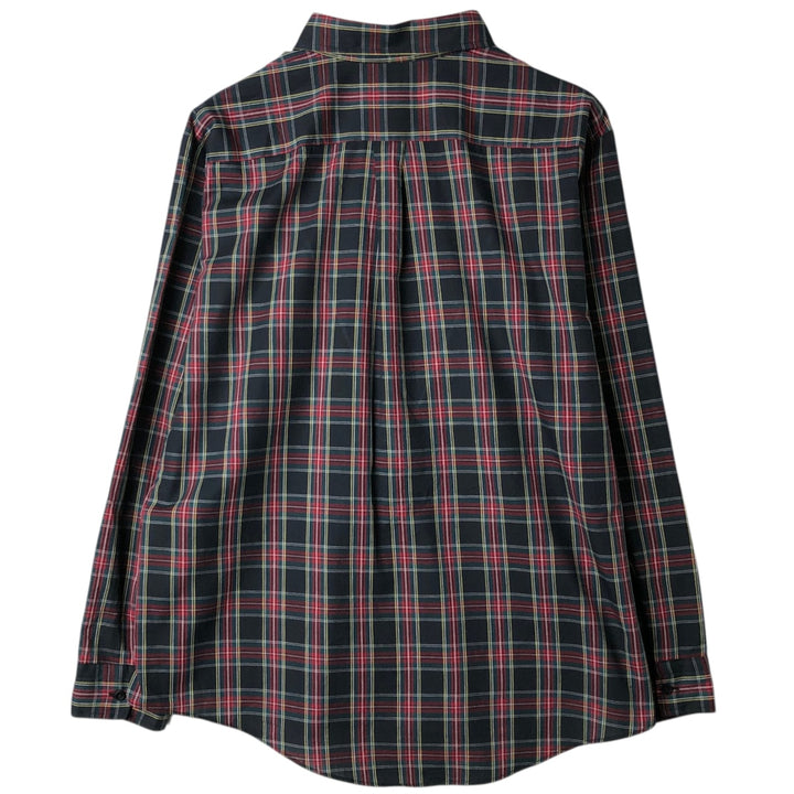 DeeCee Button-Down Long-Sleeve Check Shirt, Made in USA, Men's Size XL (approx.) unclear navy blue type Vintage Second Hand