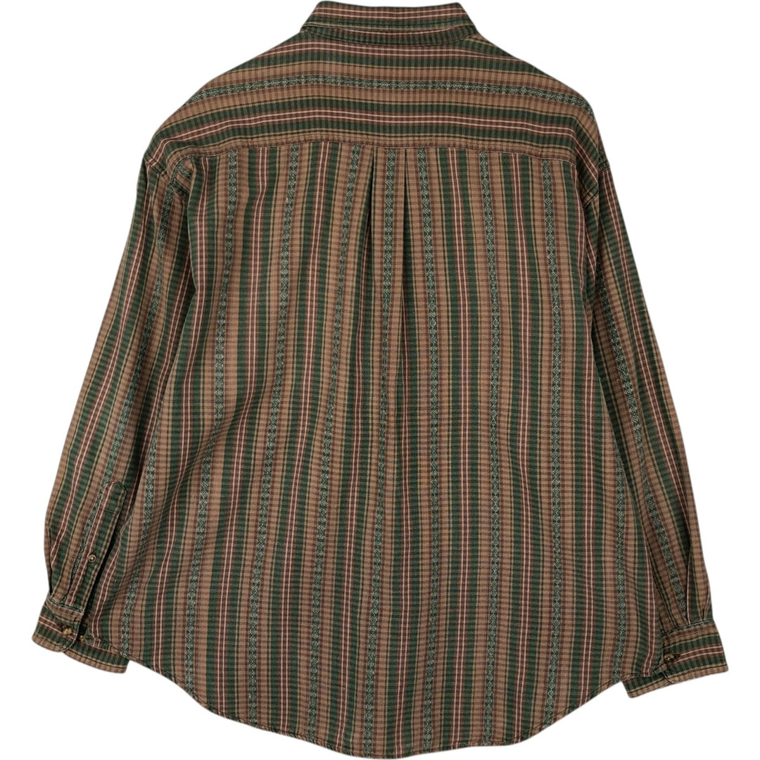 St. John's Bay button-down long-sleeve check shirt, men's size XL (approx.) cotton Beige type Vintage Second Hand