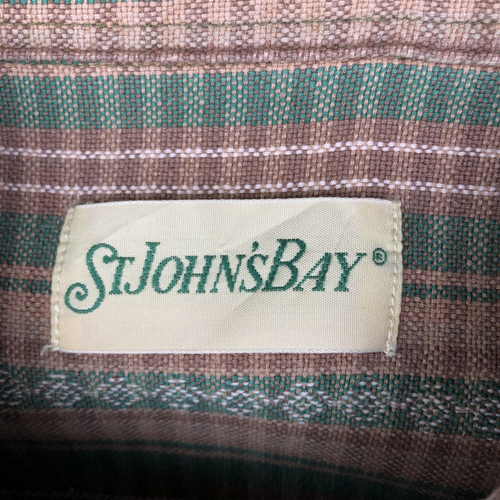 St. John's Bay button-down long-sleeve check shirt, men's size XL (approx.) cotton Beige type Vintage Second Hand