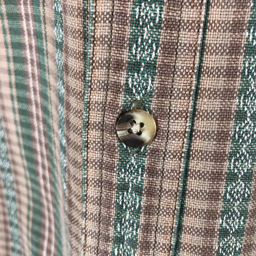 St. John's Bay button-down long-sleeve check shirt, men's size XL (approx.) cotton Beige type Vintage Second Hand