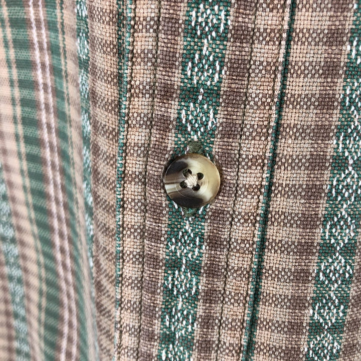 St. John's Bay button-down long-sleeve check shirt, men's size XL (approx.) cotton Beige type Vintage Second Hand