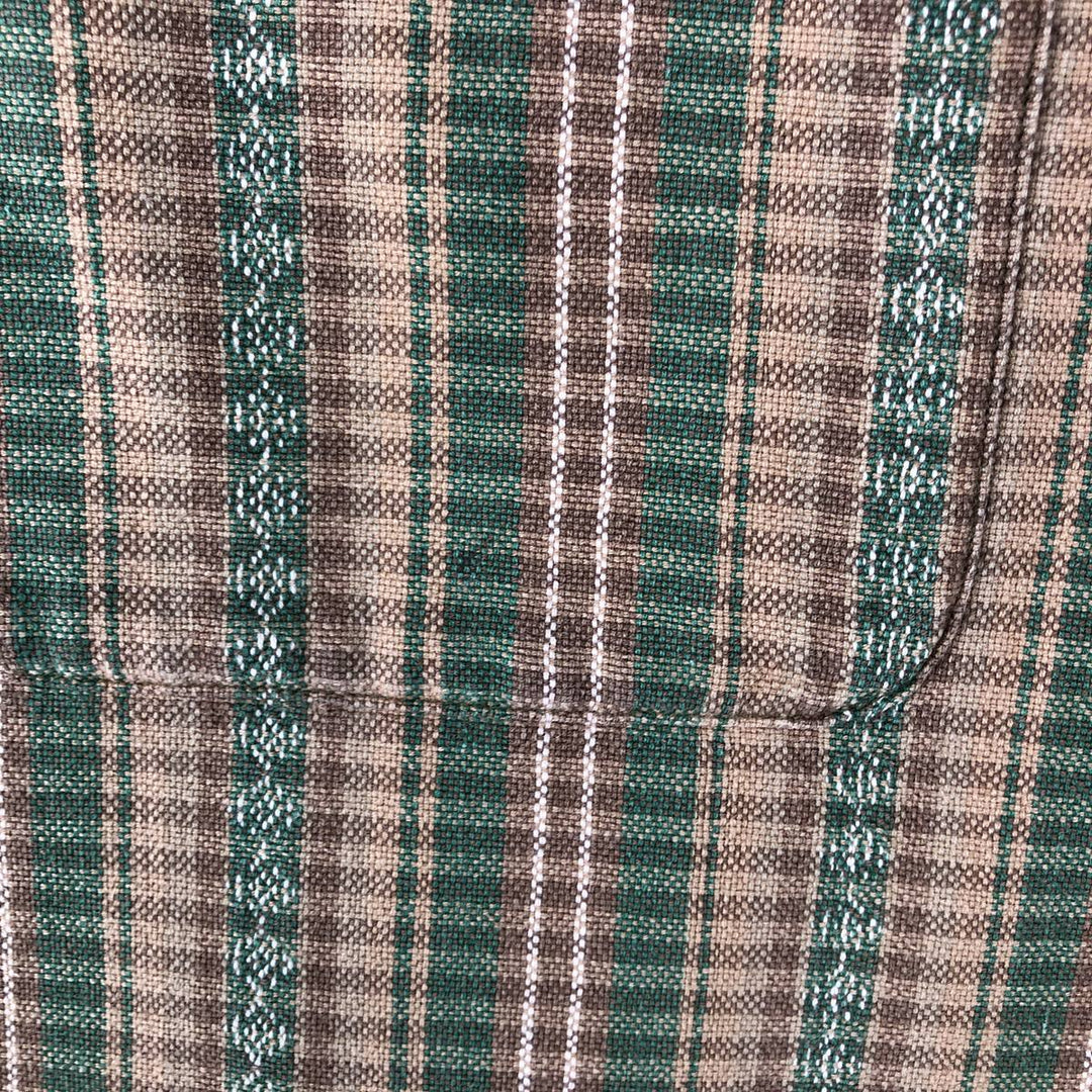 St. John's Bay button-down long-sleeve check shirt, men's size XL (approx.) cotton Beige type Vintage Second Hand