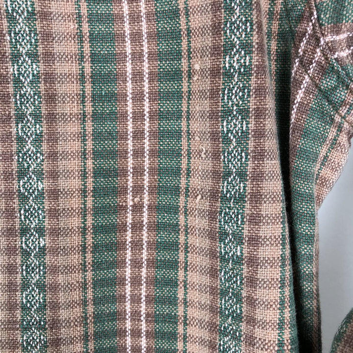 St. John's Bay button-down long-sleeve check shirt, men's size XL (approx.) cotton Beige type Vintage Second Hand