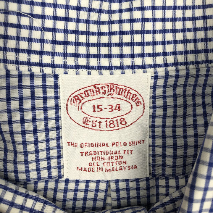 Brooks Brothers Est.1818 Long Sleeve Button-Down Check Shirt, Men's Size M cotton white type Vintage Second Hand
