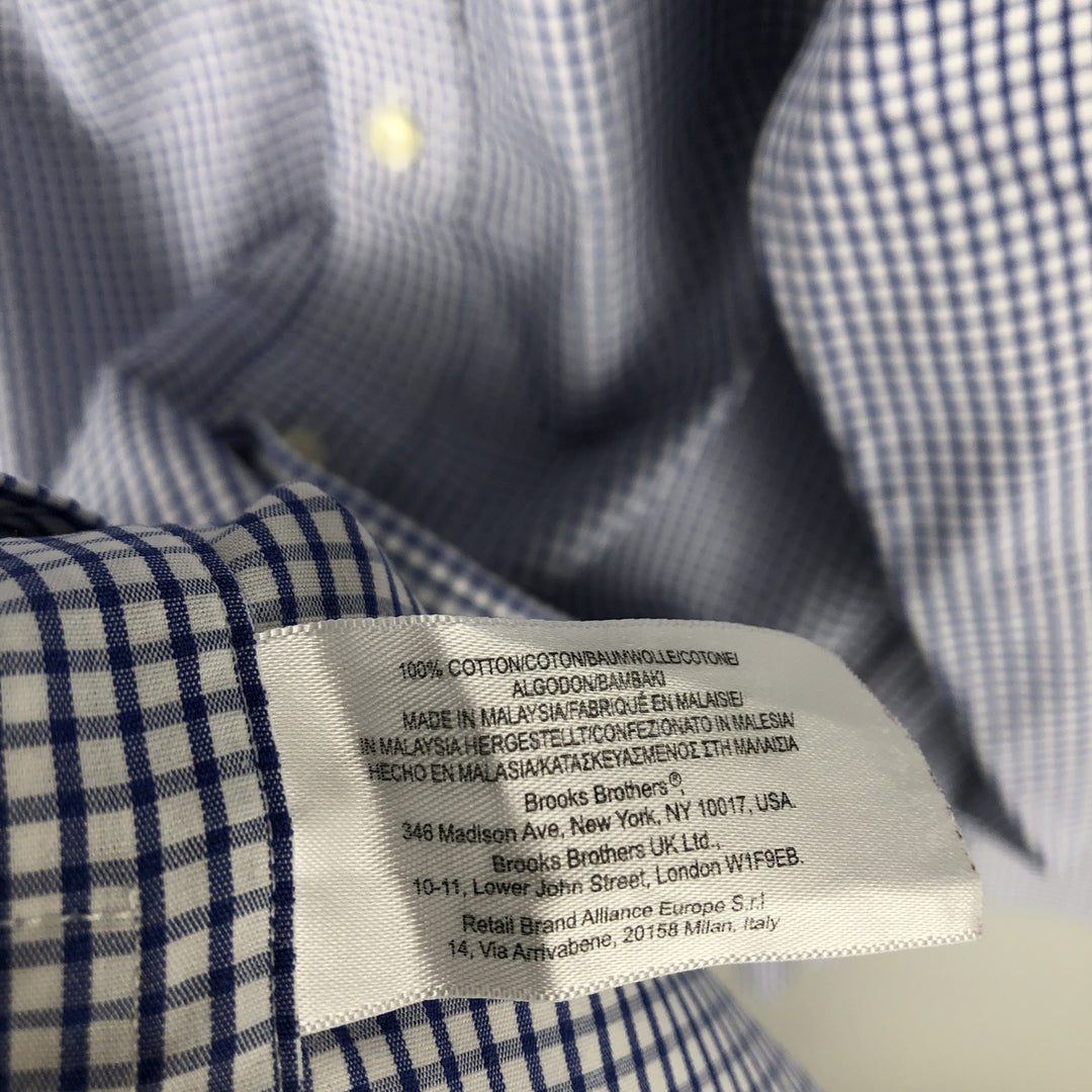 Brooks Brothers Est.1818 Long Sleeve Button-Down Check Shirt, Men's Size M cotton white type Vintage Second Hand