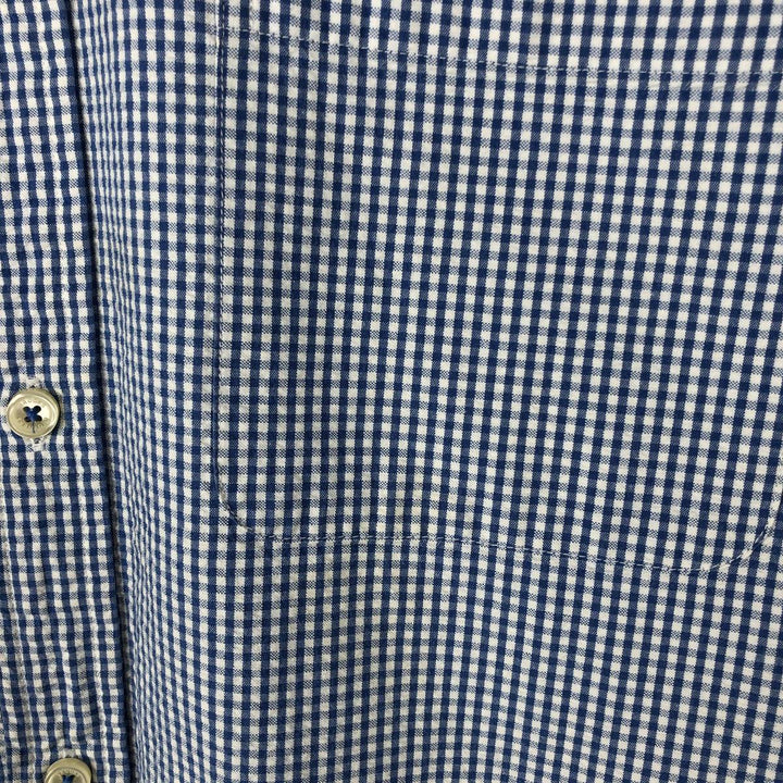 Brooks Brothers Est.1818 REGENT FIT Gingham Check Long Sleeve Button-Down Check Shirt, Men's Size XL (approx.) cotton blue type Vintage Second Hand