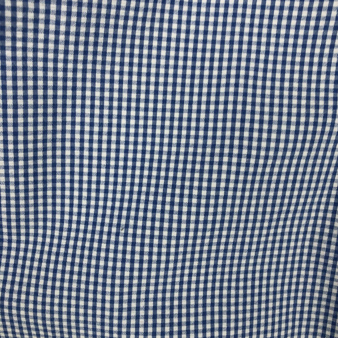 Brooks Brothers Est.1818 REGENT FIT Gingham Check Long Sleeve Button-Down Check Shirt, Men's Size XL (approx.) cotton blue type Vintage Second Hand