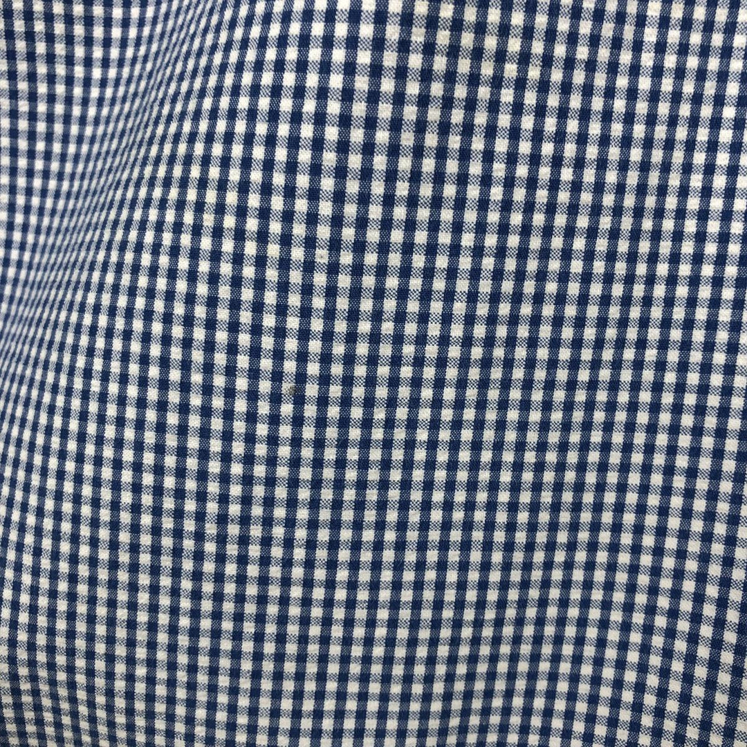 Brooks Brothers Est.1818 REGENT FIT Gingham Check Long Sleeve Button-Down Check Shirt, Men's Size XL (approx.) cotton blue type Vintage Second Hand