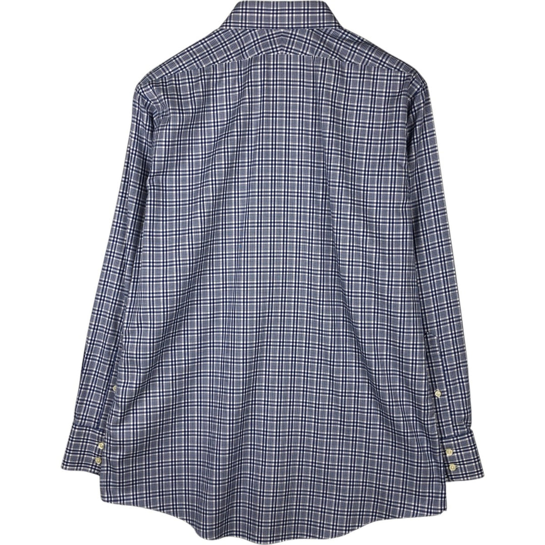 Brooks Brothers Est.1818 REGENT Long-Sleeve Cotton Check Shirt, Men's Size M (approx.) Supima Cotton blue type Vintage Second Hand