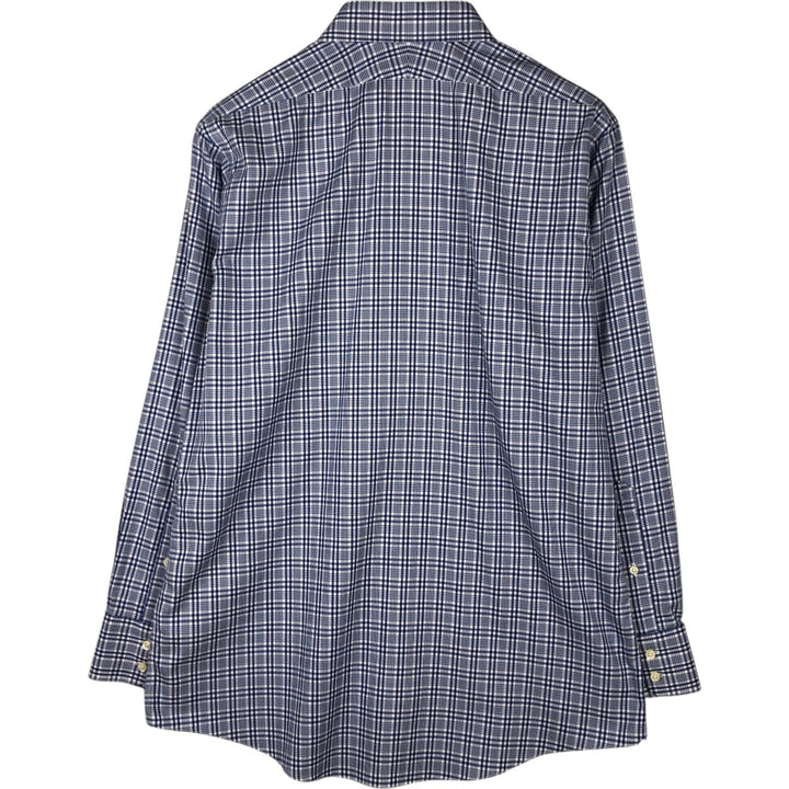 Brooks Brothers Est.1818 REGENT Long-Sleeve Cotton Check Shirt, Men's Size M (approx.) Supima Cotton blue type Vintage Second Hand