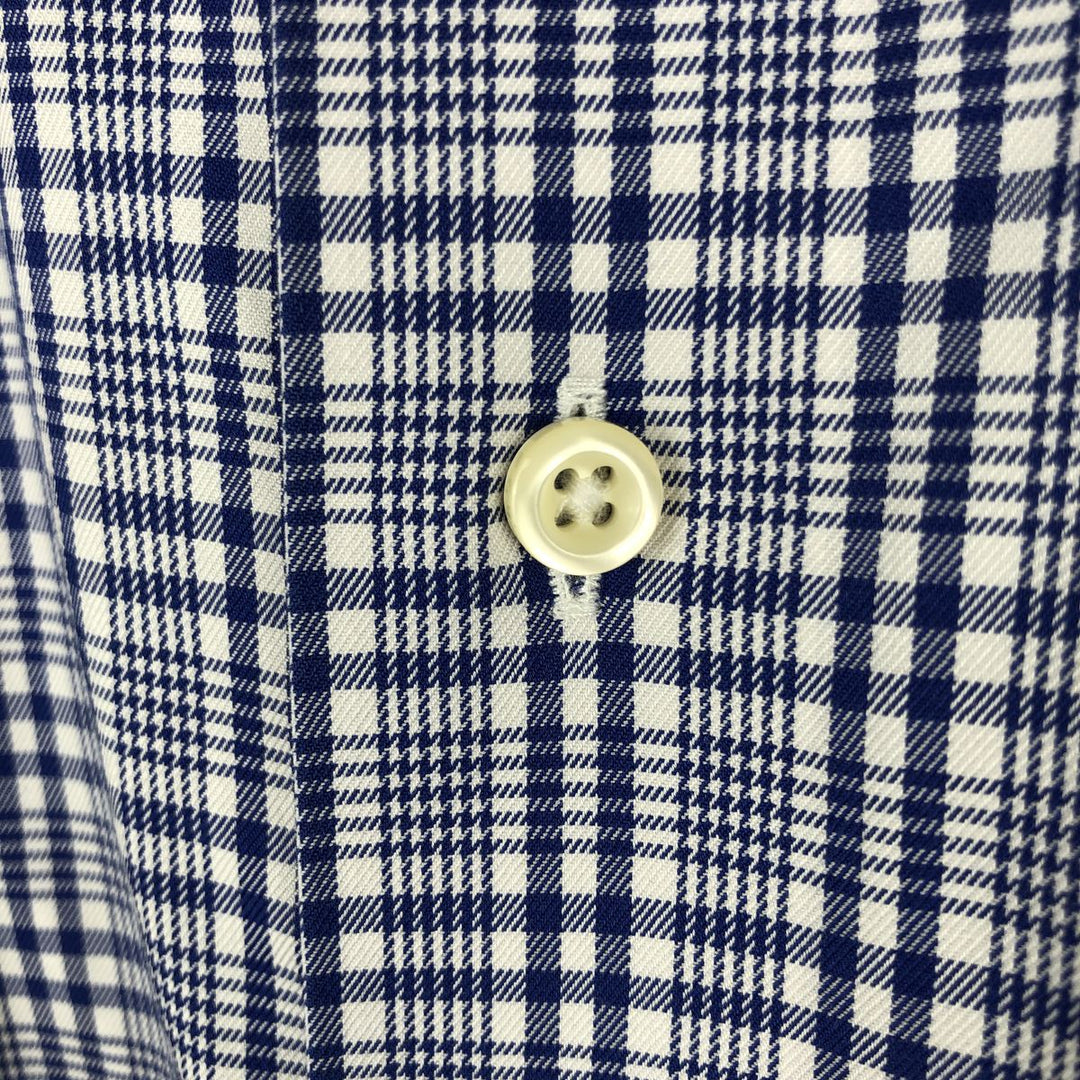 Brooks Brothers Est.1818 REGENT Long-Sleeve Cotton Check Shirt, Men's Size M (approx.) Supima Cotton blue type Vintage Second Hand