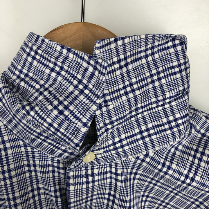 Brooks Brothers Est.1818 REGENT Long-Sleeve Cotton Check Shirt, Men's Size M (approx.) Supima Cotton blue type Vintage Second Hand