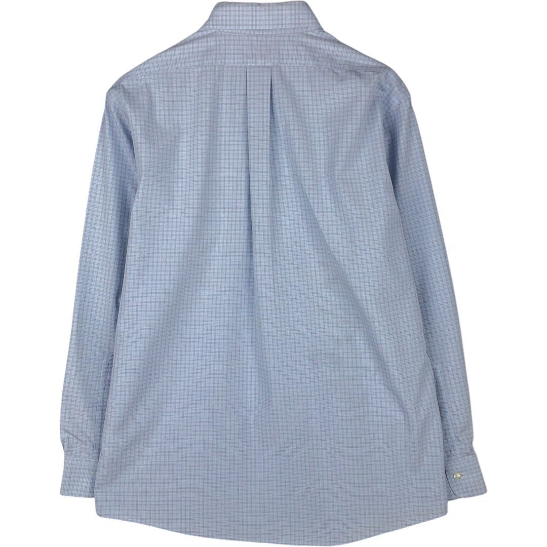 Brooks Brothers Est.1818 REGENT Long Sleeve Button-Down Check Shirt, Men's Size L Supima Cotton Blue type light blue Vintage Second Hand