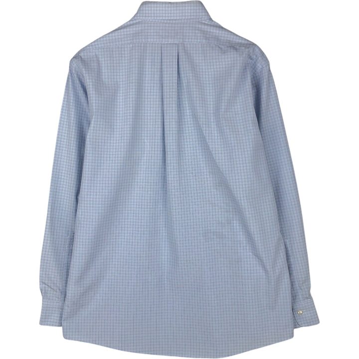 Brooks Brothers Est.1818 REGENT Long Sleeve Button-Down Check Shirt, Men's Size L Supima Cotton Blue type light blue Vintage Second Hand
