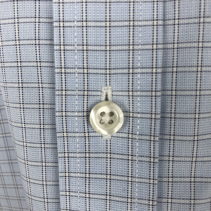 Brooks Brothers Est.1818 REGENT Long Sleeve Button-Down Check Shirt, Men's Size L Supima Cotton Blue type light blue Vintage Second Hand