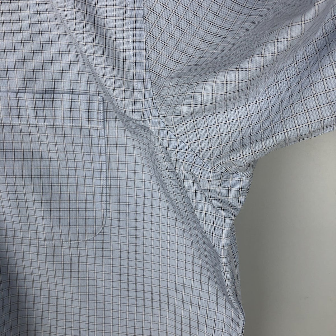Brooks Brothers Est.1818 REGENT Long Sleeve Button-Down Check Shirt, Men's Size L Supima Cotton Blue type light blue Vintage Second Hand