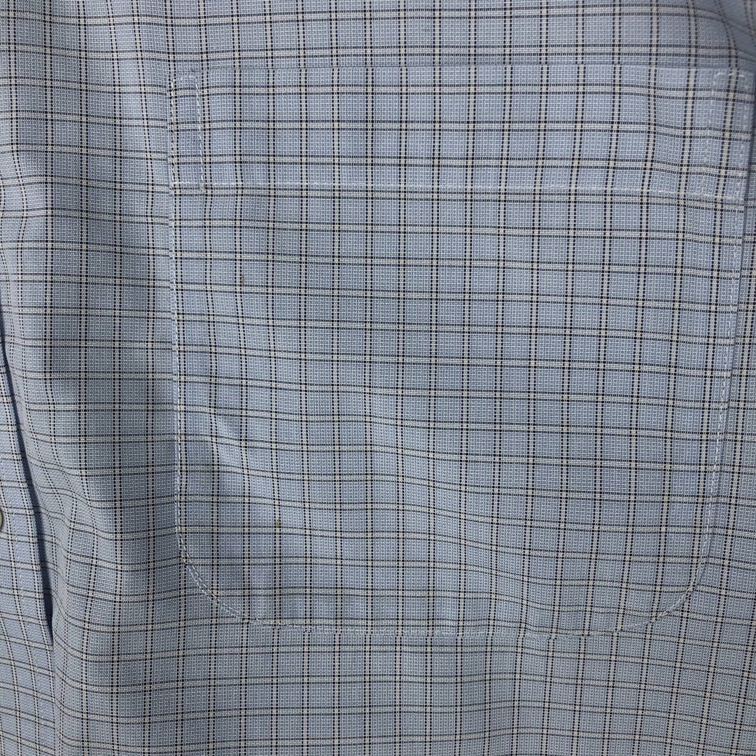 Brooks Brothers Est.1818 REGENT Long Sleeve Button-Down Check Shirt, Men's Size L Supima Cotton Blue type light blue Vintage Second Hand