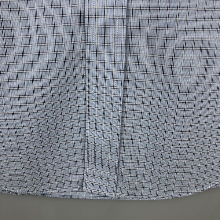 Brooks Brothers Est.1818 REGENT Long Sleeve Button-Down Check Shirt, Men's Size L Supima Cotton Blue type light blue Vintage Second Hand