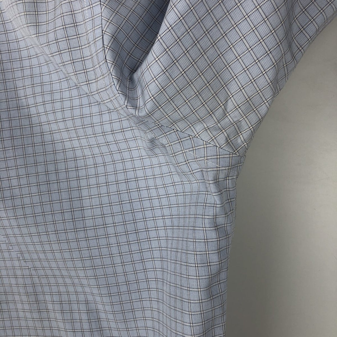 Brooks Brothers Est.1818 REGENT Long Sleeve Button-Down Check Shirt, Men's Size L Supima Cotton Blue type light blue Vintage Second Hand