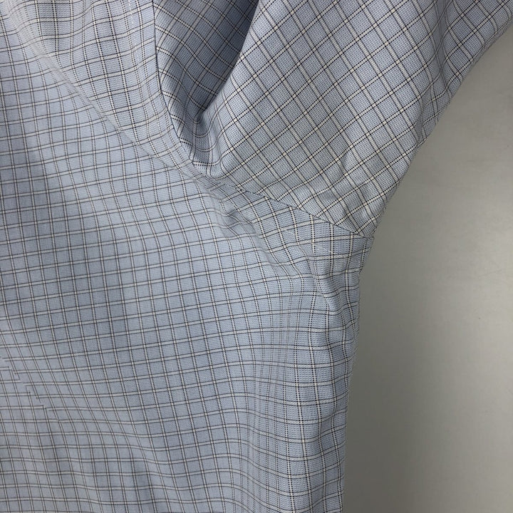 Brooks Brothers Est.1818 REGENT Long Sleeve Button-Down Check Shirt, Men's Size L Supima Cotton Blue type light blue Vintage Second Hand