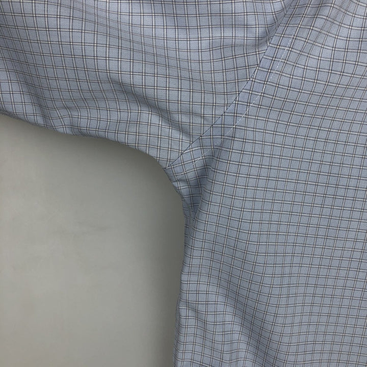 Brooks Brothers Est.1818 REGENT Long Sleeve Button-Down Check Shirt, Men's Size L Supima Cotton Blue type light blue Vintage Second Hand