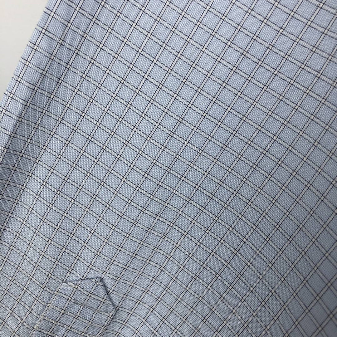 Brooks Brothers Est.1818 REGENT Long Sleeve Button-Down Check Shirt, Men's Size L Supima Cotton Blue type light blue Vintage Second Hand