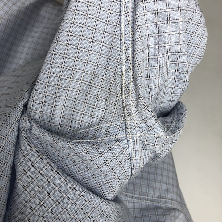 Brooks Brothers Est.1818 REGENT Long Sleeve Button-Down Check Shirt, Men's Size L Supima Cotton Blue type light blue Vintage Second Hand