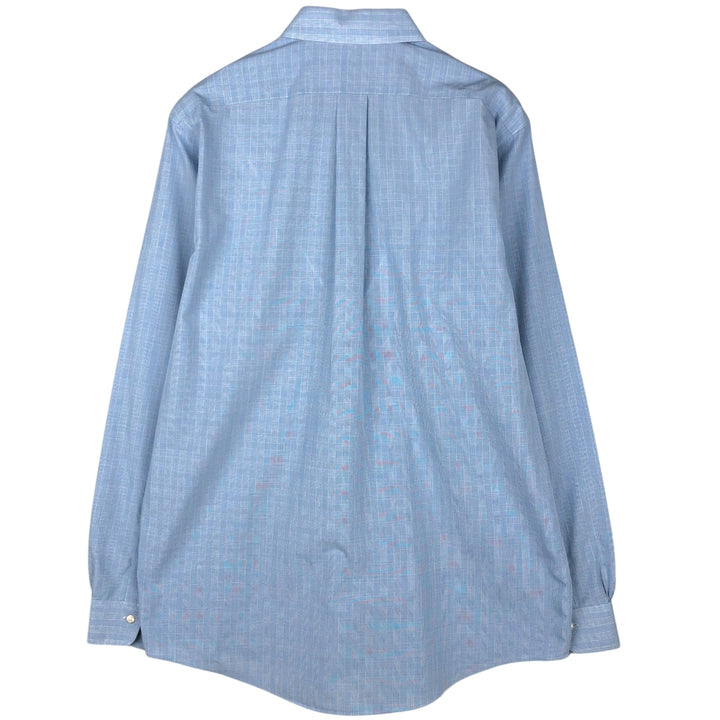Brooks Brothers 346 Long Sleeve Cotton Check Shirt, Men's Size L cotton blue type Vintage Second Hand