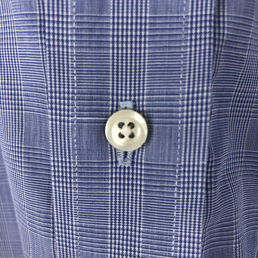 Brooks Brothers 346 Long Sleeve Cotton Check Shirt, Men's Size L cotton blue type Vintage Second Hand