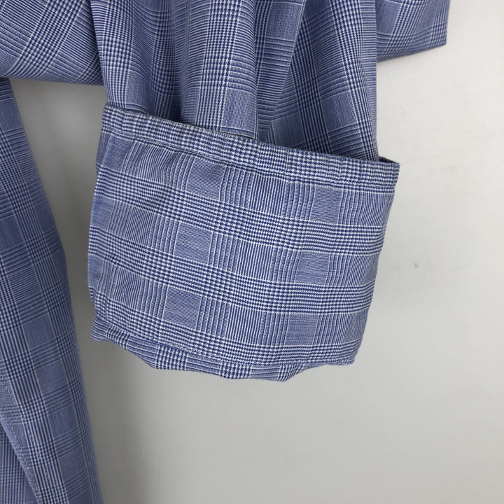 Brooks Brothers 346 Long Sleeve Cotton Check Shirt, Men's Size L cotton blue type Vintage Second Hand