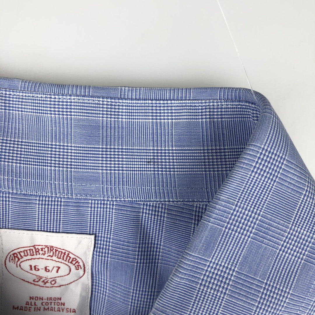 Brooks Brothers 346 Long Sleeve Cotton Check Shirt, Men's Size L cotton blue type Vintage Second Hand