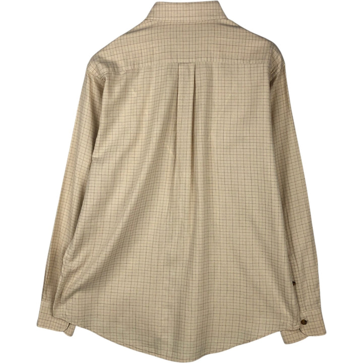 Brooks Brothers Est.1818 MILANO Long-Sleeve Button-Down Check Shirt, Men's Size M (approx.) cotton yellow type Vintage Second Hand