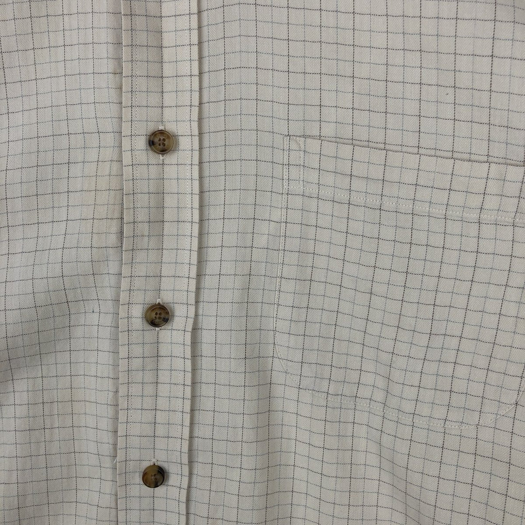 Brooks Brothers Est.1818 MILANO Long-Sleeve Button-Down Check Shirt, Men's Size M (approx.) cotton yellow type Vintage Second Hand