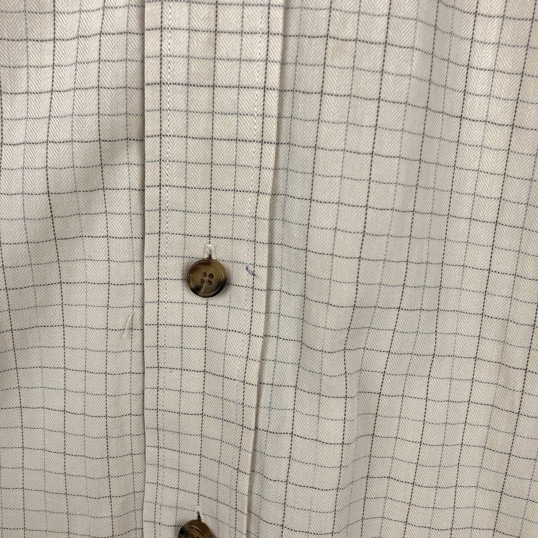 Brooks Brothers Est.1818 MILANO Long-Sleeve Button-Down Check Shirt, Men's Size M (approx.) cotton yellow type Vintage Second Hand