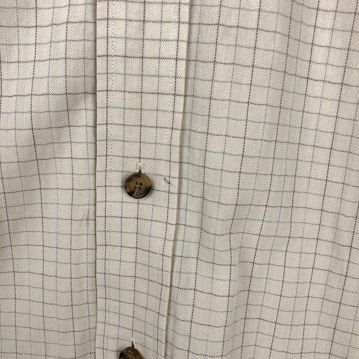 Brooks Brothers Est.1818 MILANO Long-Sleeve Button-Down Check Shirt, Men's Size M (approx.) cotton yellow type Vintage Second Hand