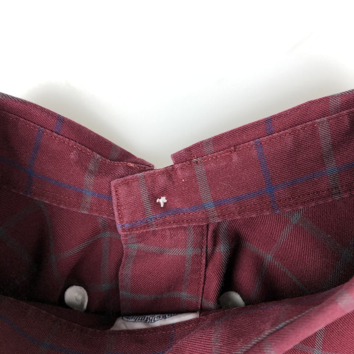 Brooks Brothers 1818 REGENT Long Sleeve Button-Down Check Shirt, Men's Size L cotton Red type red-purple Vintage Second Hand