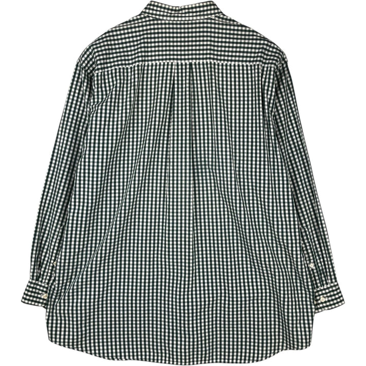 Brooks Brothers Est. 1818 Gingham Check Long Sleeve Button-Down Check Shirt, Men's Size XL cotton green type Vintage Second Hand