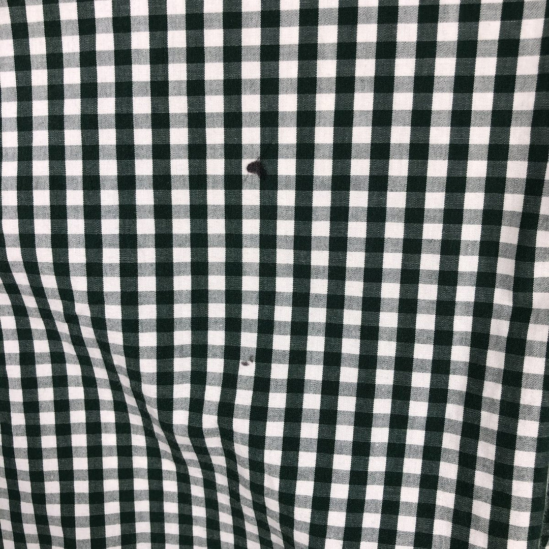 Brooks Brothers Est. 1818 Gingham Check Long Sleeve Button-Down Check Shirt, Men's Size XL cotton green type Vintage Second Hand