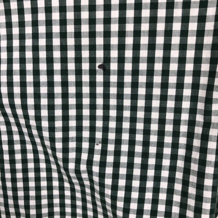Brooks Brothers Est. 1818 Gingham Check Long Sleeve Button-Down Check Shirt, Men's Size XL cotton green type Vintage Second Hand
