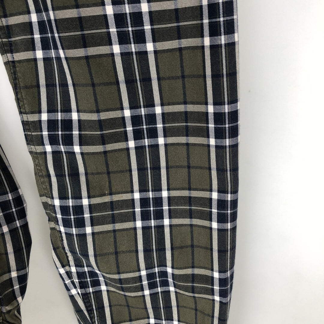 Brooks Brothers RED FLEECE Long-Sleeve Button-Down Check Shirt, Men's Size L (approx.) cotton Khaki type Vintage Second Hand