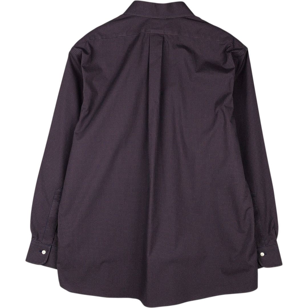 Big Size Brooks Brothers Est.1818 REGENT FIT Long Sleeve Cotton Check Shirt (Men's XXXL equivalent) Supima Cotton navy blue type Vintage Second Hand